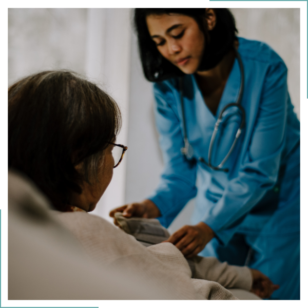 caregiver with elderly patient