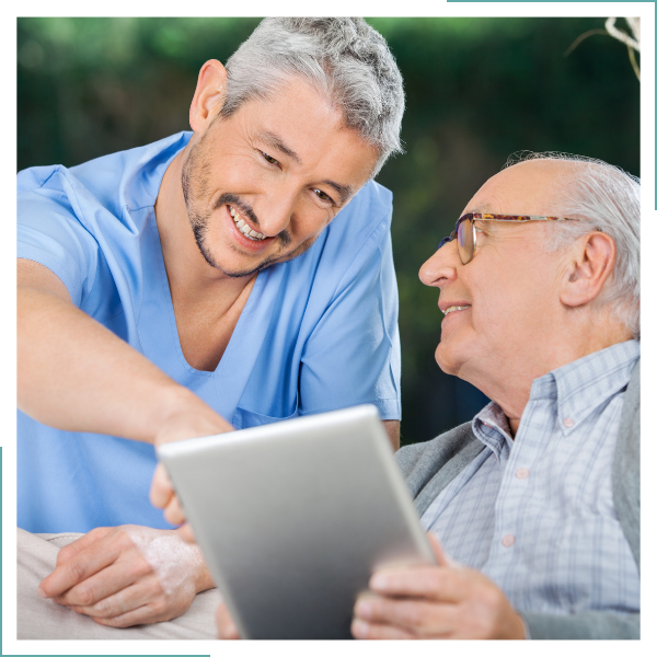 caregiver with elderly patient