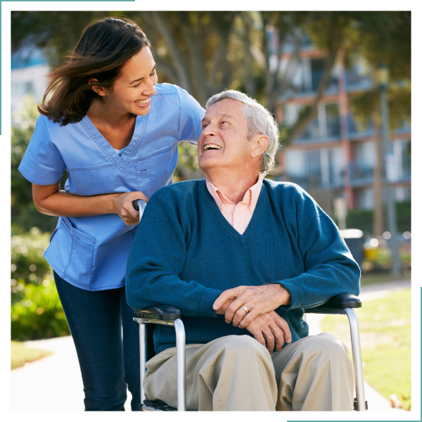 caregiver with elderly patient